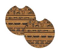 Sottobicchieri con stampa di affreschi egiziani, decorazione per la casa, confezione da 2, diametro 6,9 cm