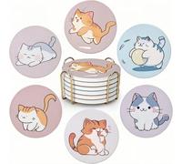 Sottobicchieri con supporto,set di 6 sottobicchieri assorbenti,sottobicchiere in ceramica,base in sughero,sottobicchiere per la decorazione della casa,tavola,sottobicchieri da bar