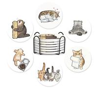 Sottobicchieri con supporto,set di 6 sottobicchieri assorbenti,sottobicchiere in ceramica,base in sughero,sottobicchiere per la decorazione della casa,tavola,sottobicchieri da bar