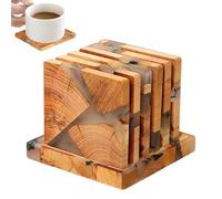 Sottobicchieri con supporto | Sottobicchieri da tavolo in legno resina - multifunzionale per familiari e amici, Capodanno, San, mamma