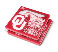 Sottobicchieri della serie con logo 3D NCAA Oklahoma Sooners di YouTheFan