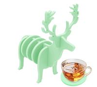 Sottobicchieri di cervo Sottobicchieri in silicone - Sottobicchiere per bevande 3X a forma di alce - Decorazioni per tavolo di animali, divertente tappetino per tazza di caffè, isolamento termico per