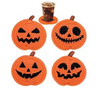 Sottobicchieri di Halloween, antiscivolo e resistenti al calore per bicchieri, 4 pezzi, cuscinetti assorbenti antiscivolo per decorazione di viaggi e feste
