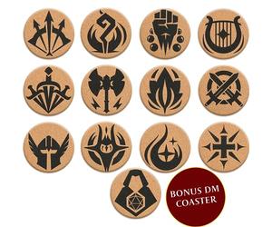 Sottobicchieri DND in Sughero - Set 12 Sottobicchieri Classi D&D +1 DM Appassionati Dungeons & Dragons, Giocatori, DM, Uomini o Donne, Accessori per Decorare Casa Tazze Bevande Tavolo