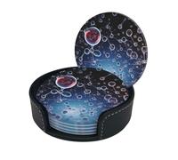 Sottobicchieri eleganti - Scienza astrattaSet di 6 sottobicchieri rotondi in pelle con supporto - Dimensioni perfette per tazze e bicchieri