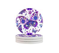 Sottobicchieri etnici a forma di farfalla mandala fiore assorbente in diatomite sottobicchieri ad asciugatura rapida tappetino per bevande tazze rotonde pad per tavolo bar decorazione casa