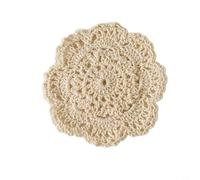 Sottobicchieri fatti a mano all'uncinetto in cotone boho design floreale, 10,5 cm, resistenti al calore per tavolino, cucina e ristorante, protezione decorativa vintage in (1 pezzo)