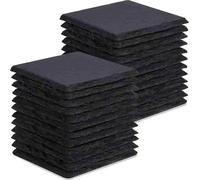 Sottobicchieri in ardesia Dofiki, sottobicchieri quadrati da 8/12/24/48/96 pezzi, sottobicchieri in pietra naturale nera (10x10 cm), possono essere incisi al laser