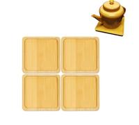 Sottobicchieri in Bambù,4 Pcs Mosaico per Piastrelle di Vetro Vassoio Quadrato in Bambù Piccolo Sottobicchieri Legno e Resina per Bevande Kit Fai Da Te Vassoio Decorativo Regalo Attività Artigianali