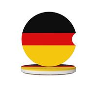 Sottobicchieri in ceramica con bandiera della Germania, confezione da 2, in ceramica e sughero, possono essere posizionati su auto, furgoni, barche, SUV e camion