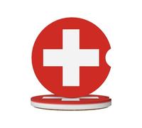 Sottobicchieri in ceramica con bandiera svizzera, confezione da 2, in ceramica e sughero, possono essere posizionati su auto, furgoni, barche, SUV e camion