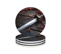 Sottobicchieri in ceramica per bevande di forma rotonda con supporto in metallo spada samurai sottobicchieri in ceramica set di 4 tappetini protettivi da tavolo per la decorazione della casa