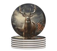 Sottobicchieri in ceramica per la stagione della caccia ai cervi 6 sottobicchieri per tavolino da caffè design antiscivolo sottobicchiere assorbente sottobicchieri rotondi sottobicchieri per vino
