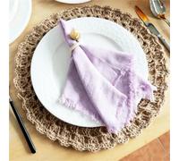 Sottobicchieri In Cotone Tovagliolo di stoffa con frange quadrate in cotone e lino, 4 pezzi, for banchetti nuziali, tavola Natale, decorazione for la cucina(Lightpurple)