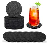 Sottobicchieri in Feltro, Sottobicchieri Rotondo 16 Pezzi Sottobicchieri Antiscivolo Decorazioni, per Teiere, Bottiglie,Bar, Bevande, Tazze, Cocktail e Vetro (Grigio Scuro)