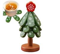 Sottobicchieri in legno a forma di albero, sottopentola pieghevole, decorazione per piatti, per cucina all'aperto, pic-nic, pasti, feste, cucina quotidiana