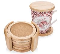 Sottobicchieri in legno con supporto, 6 pezzi.