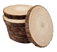 Sottobicchieri in legno naturale con corteccia di albero, 9 pezzi, 12.7,14 cm, sottobicchieri in legno, kit per lavori artigianali, per artigianato, matrimoni rustici