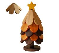 Sottobicchieri in legno per albero di Natale, 5 pezzi, pieghevoli, resistenti al calore, per scrivania con supporto, per pentole calde, pentole, ciotole, teiere, piatti in cucina