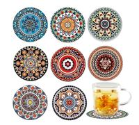 Sottobicchieri in legno per bevande - Set di 8 pezzi per bicchieri e calici da vino, protezione termica decorativa per tavoli per feste e bevande calde o fredde