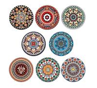 Sottobicchieri In Legno - Set Da 8 Pezzi Solidi Per Bevande - Protezione Resistente Contro Calore E Umidità - Decorazione Perfetta Per Cucina, Soggiorno O Scrivania