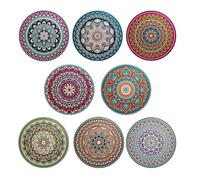 Sottobicchieri in legno - Set di tovagliette per bevande da 8 pezzi | Portabevande in legno | Squisita collezione di sottobicchieri decorativi da tavolo resistenti al calore per gli amanti della cucin