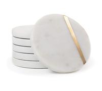 Sottobicchieri in marmo Cork & Mill per bevande - Set di 6 sottobicchieri moderni fatti a mano - Sottobicchieri larghi 4"" - Sottobicchieri in mar