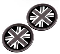Sottobicchieri in morbido silicone con bandiera del Regno Unito, compatibili con Mini Cooper R55, R56, R57, R58, R59, 73 mm, colore: nero