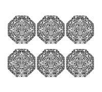 Sottobicchieri in pelle con supporto, motivo calendario Maya, stampa fine del mondo, set di 6 sottobicchieri resistenti al calore, per proteggere il tavolo e decorare la scrivania