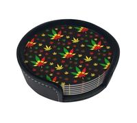 Sottobicchieri in pelle per bevande, set da 6 sottobicchieri da 4" con supporto per la protezione del tavolo, lussuosa decorazione per la casa e regalo di inaugurazione della casa, compatibili con