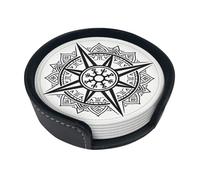 Sottobicchieri in pelle per bevande, set da 6 sottobicchieri da 4" con supporto per la protezione del tavolo, lussuosa decorazione per la casa e regalo di inaugurazione della casa, compatibili con