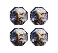 sottobicchieri in pelle per bevande, set di sottobicchieri con bandiera americana degli Stati Uniti e aquila per diversi tipi di tazze, tappetino est