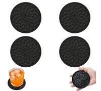 sottobicchieri in silicone 4 pezzi neri antiscivolo diametro 7cm spessore 5mm resistenti al calore lavabili perfetti per cucina bar ufficio casa interni esterni uso quotidiano