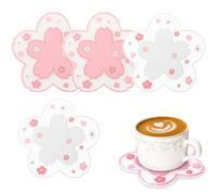 Sottobicchieri in silicone, 4 pz Cherry Blossom Coasters, per Bevande, Antiscivolo Sottobicchiere da Tavolo, Carino Sakura Fiore Modello Sottobicchiere, per Bevande, Tazze e Bicchiere, Rosa bianco