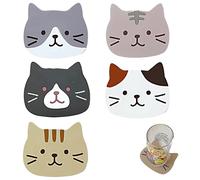 sottobicchieri in Silicone 5 Pezzi Forma Gatto Antiscivolo Resistenti al Calore 250°C Lavabili per Cucina Soggiorno casa Regalo Decorazione