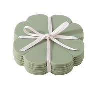 Sottobicchieri in silicone a forma di fiore e quadrifoglio - Verde - Tappetini antiscivolo resistenti al calore, set da 6 pezzi (verde)