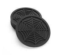 Sottobicchieri in silicone per bevande - Confezione da 6 sottobicchieri dal design unico, set di sottobicchieri neri da 10,2 cm