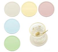 Sottobicchieri in silicone rotondi per bicchieri, sottobicchieri in vetro lavabili, sottobicchieri antiscivolo, resistenti al calore, per bar, caffè, casa, feste, ufficio, 5 colori