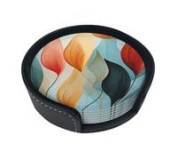 Sottobicchieri in stile moderno della metà del secolo per bevande, set di 6 sottobicchieri in pelle per tazza da tè per tazza da cucina bar decorazione per la casa regalo di inaugurazione della casa