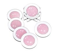 Sottobicchieri in vetro specchiato, protezione per tavolo con glitter, per