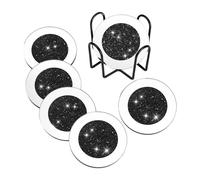 Sottobicchieri in vetro specchiato, protezione per tavolo con glitter, per