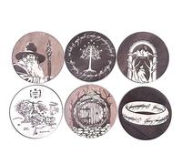 Sottobicchieri LOTR Il sìgnorè deglì anellì, 6 Pezzi, hobbit, romanzo, per tè, poggia bustine, bevande, colazione, birra, bambini, idee regalo, film, gadget