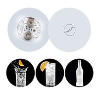 Sottobicchieri luminosi a LED, 4 pezzi, sottobicchieri a LED per bevande, bar, birra, club, matrimoni, bar (Bianco)