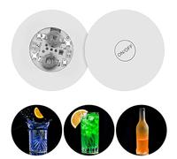Sottobicchieri luminosi a LED, 4 pezzi, sottobicchieri a LED per bevande, bar, birra, club, matrimoni, bar (Colore)