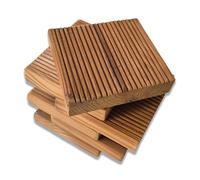 Sottobicchieri multiuso in Legno Thermo Wood, set 6 pezzi, 12x12x2,5 cm