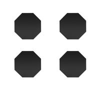 Sottobicchieri ottagonali neri, in acciaio inox, 9,5 cm, resistenti al calore, 4 pezzi