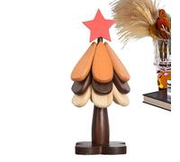 Sottobicchieri per albero di Natale, sottobicchieri in legno, con stella rossa, set di sottobicchieri per albero di Natale, set di sottobicchieri pieghevoli in legno multifunzionali