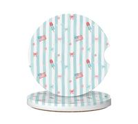 Sottobicchieri Per Auto 6.5Cm, Cute Us Flag Popsicles Bow Star Stripes Universali Sottobicchieri Portabicchieri Per Auto Antiscivolo Sottobicchieri Per Bevande Per Suv Camion,2 Pezzi