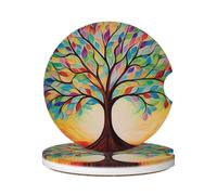 Sottobicchieri Per Auto 6.5Cm, Tree Life Force Universali Sottobicchieri Per Portabicchieri Anti-Polvere Sottobicchieri Per Tazza Per Auto Per Suv Donne,2 Pezzi