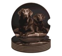 Sottobicchieri per auto, 6,6 cm, antiscivolo, universali, con labrador retriever, set di accessori per interni dell'auto, unisex, 6 pezzi